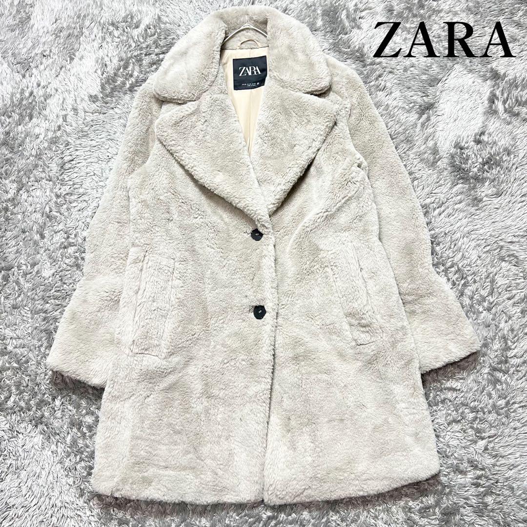 ZARA レディース テディベアコート エコファー XS 使用感のない美品 ZARA レディース テディベアコート エコファー XS 使用感のない美品