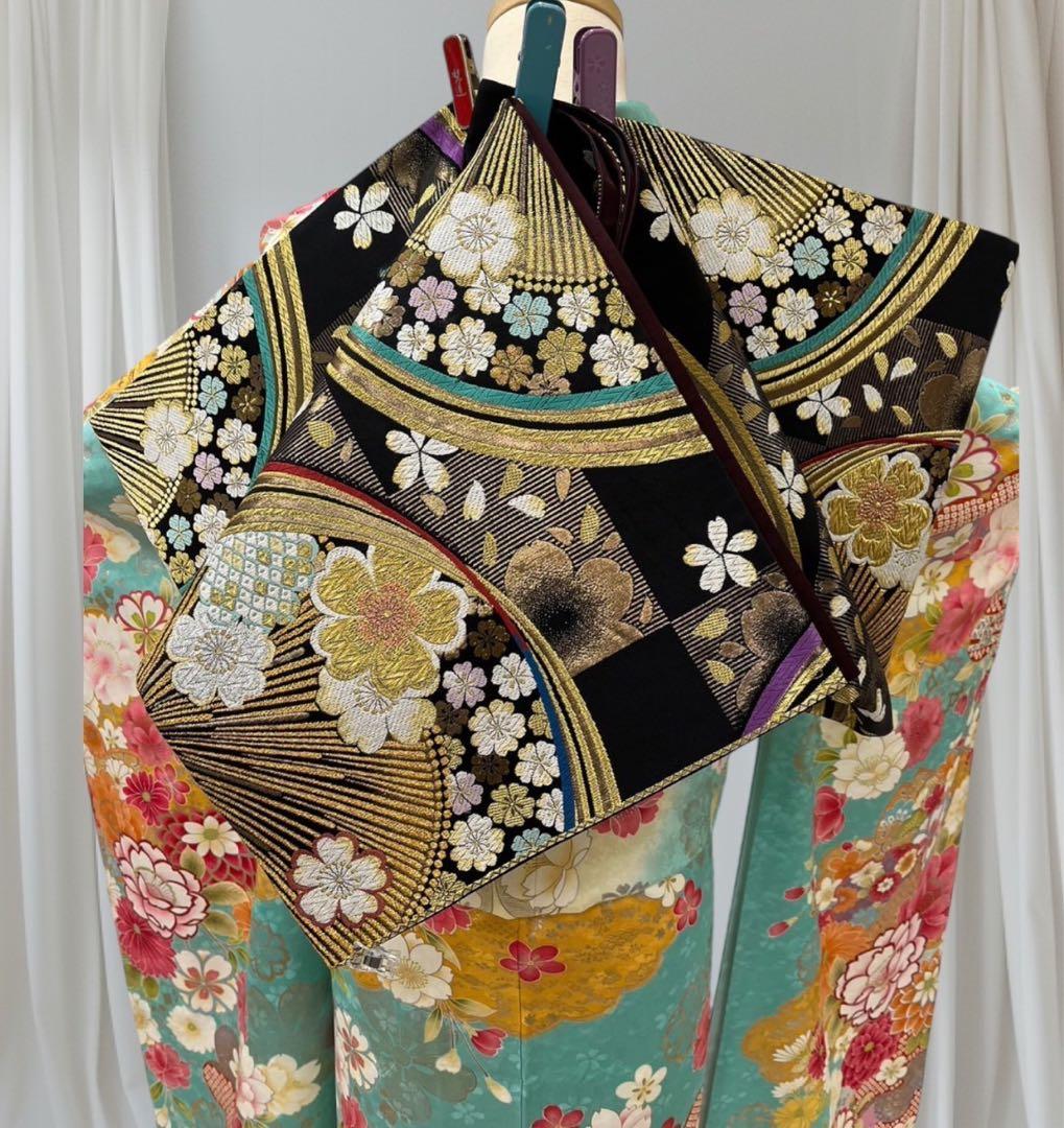 5379夏) ✿ 振袖フルセット ✿ 四季の花 金駒刺繍 (5379夏) ✿