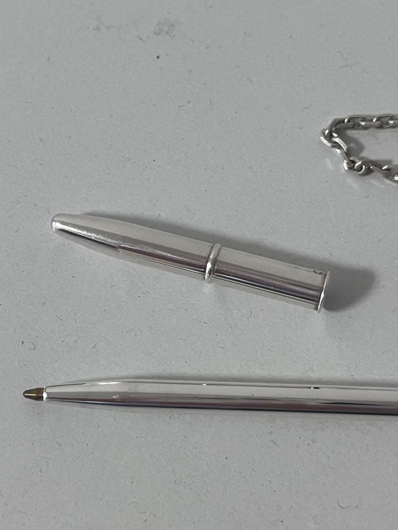 美品】エルメス銀製製ボールペン チェーン付き（正規品）芯インクなし