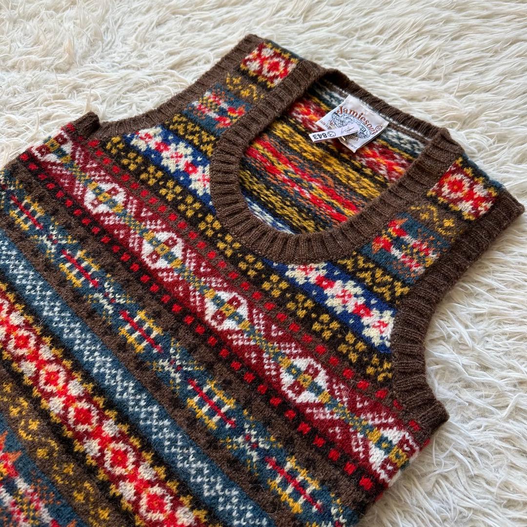 ジャミーソンズ　JAMIESONS ベスト　ジレ　フェアアイル　スコットランド製