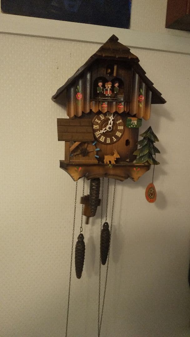 オルゴール 鳩時計 スイス時計 カッコー時計 からくり 水車 木製