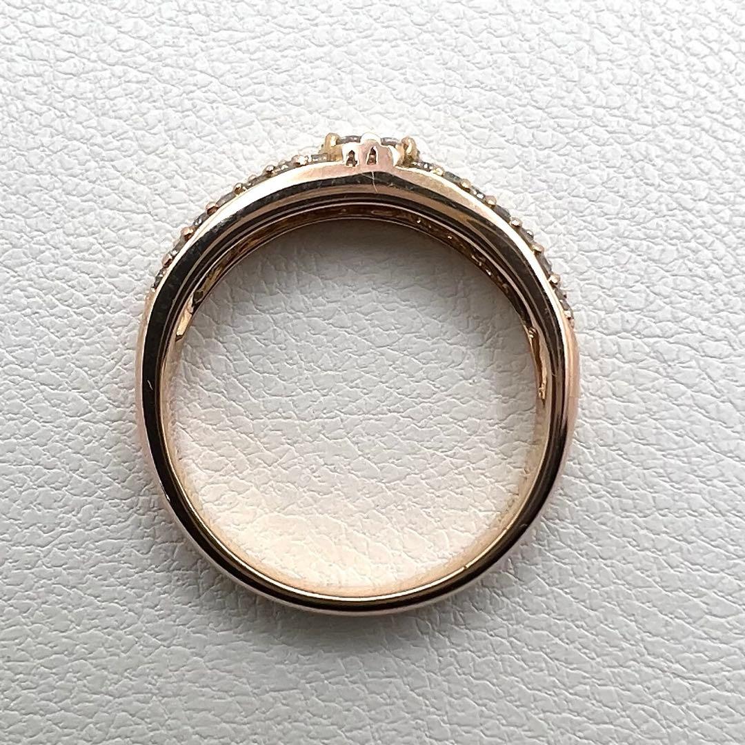 K18 PGリング　幅4.3〜3.2㎜ダイヤ0.5ct 12号 3.43g