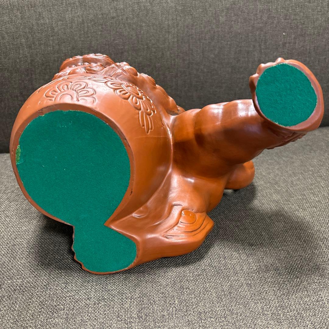 玉乗り獅子】＊狛犬 陶器 縁起物 唐獅子 床の間飾り 骨董 美術品 伝統工芸
