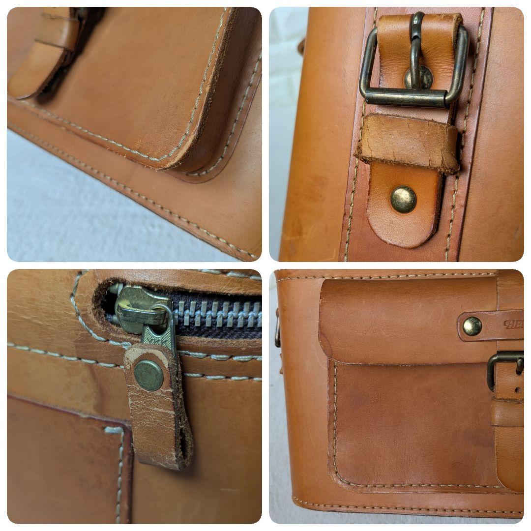 【希少】 HERZ ヘルツ カメラバッグ レザーバッグ キャメル 大型 人気