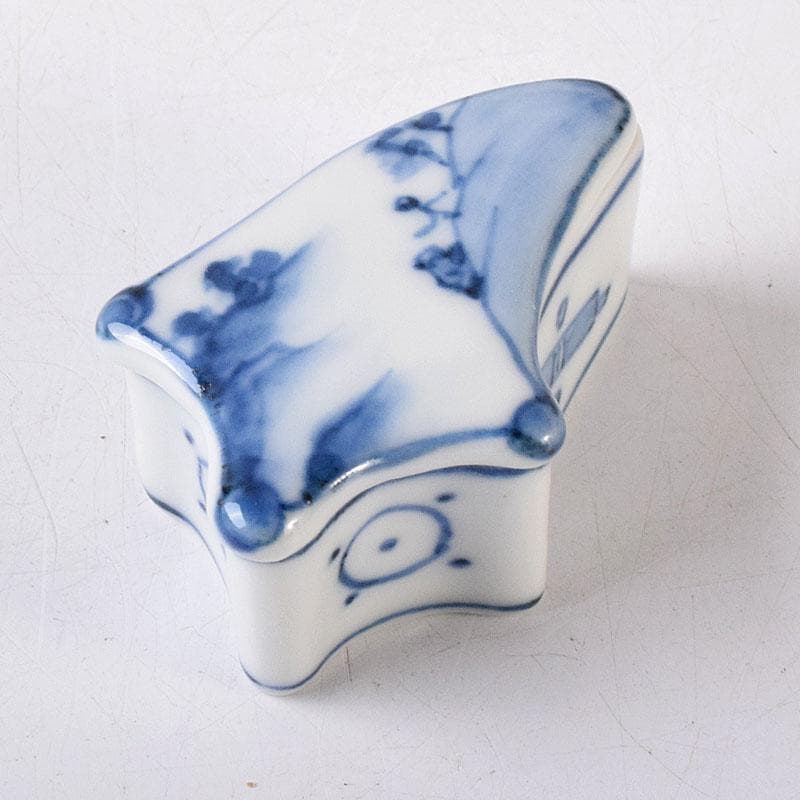 茶道具 西村徳泉造 古染付写 丁字香合 共布共箱 C 8173