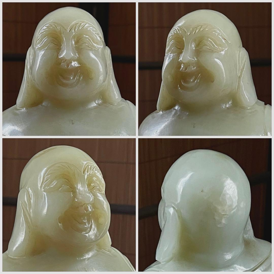 中国美術 時代 翡翠 瑪瑙 緑玉 弥勒菩薩 七福神 台座付き 総重量 約4.5㎏