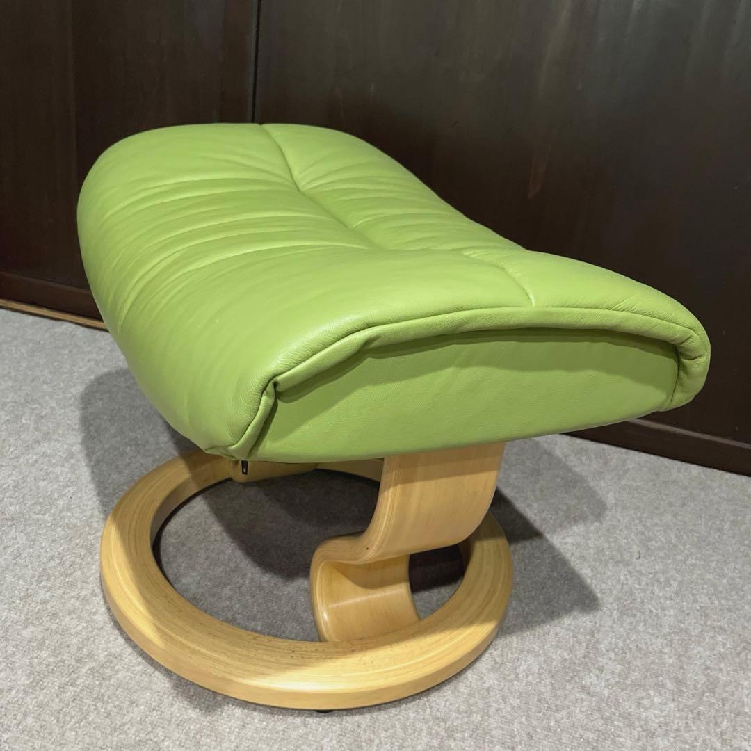 エコーネス リクライニングソファのオットマン グリーン★ チェア別出品セット販売