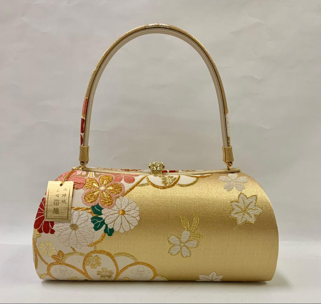 正絹　帯地西陣織　 　高級草履バック ZB144