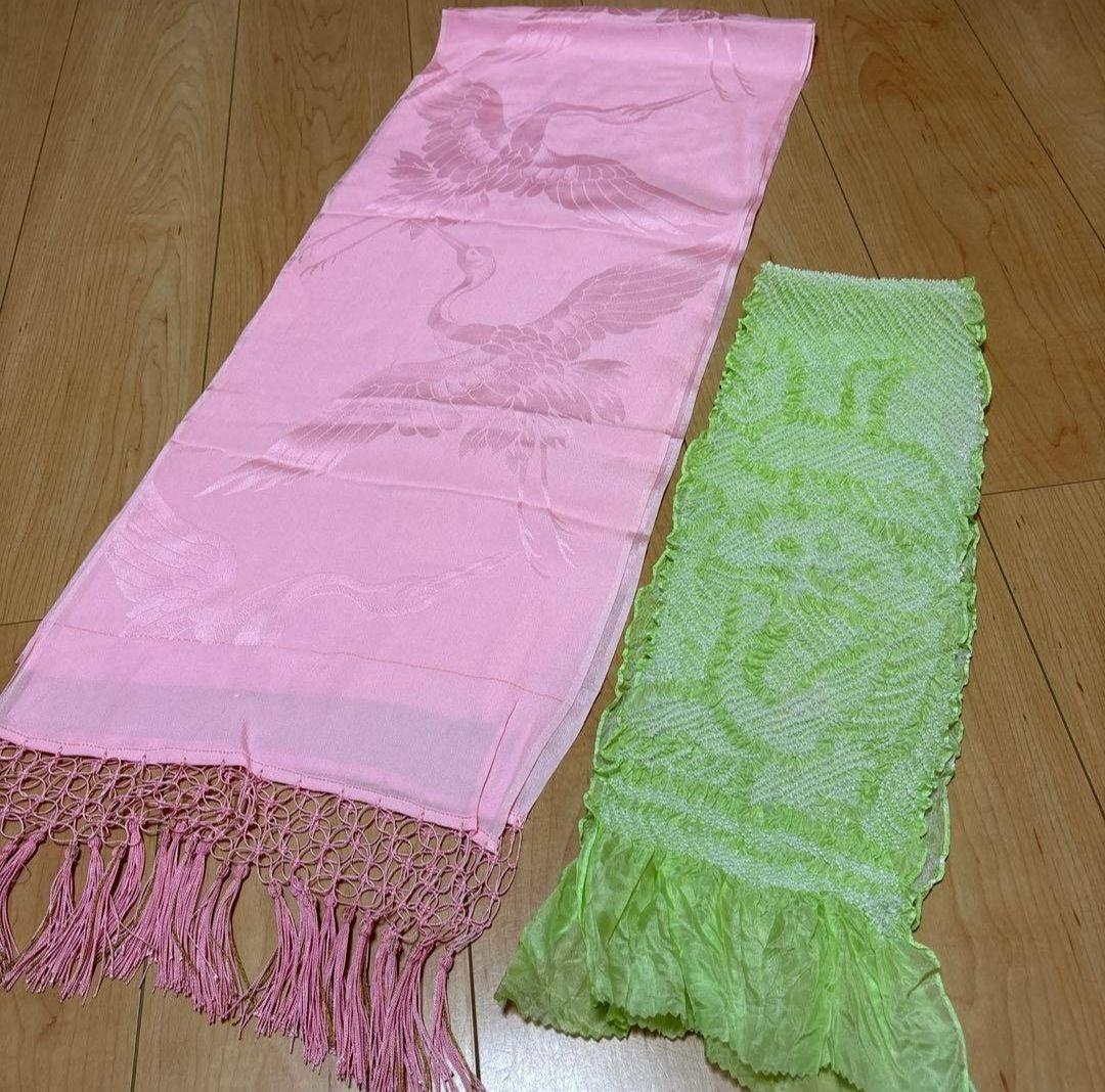 7歳 七五三着物セット　和装小物　結び帯　白着物　桜　七五三　着物