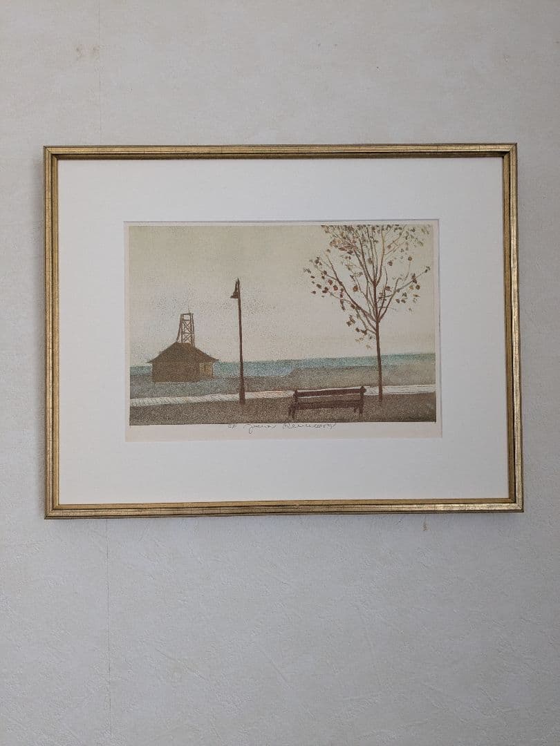 アート353 「浜辺(サンフランシスコ)」 チェコのリトグラフ(石版画)