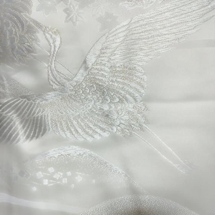 白無垢 鶴と花模様 ラメ入りD