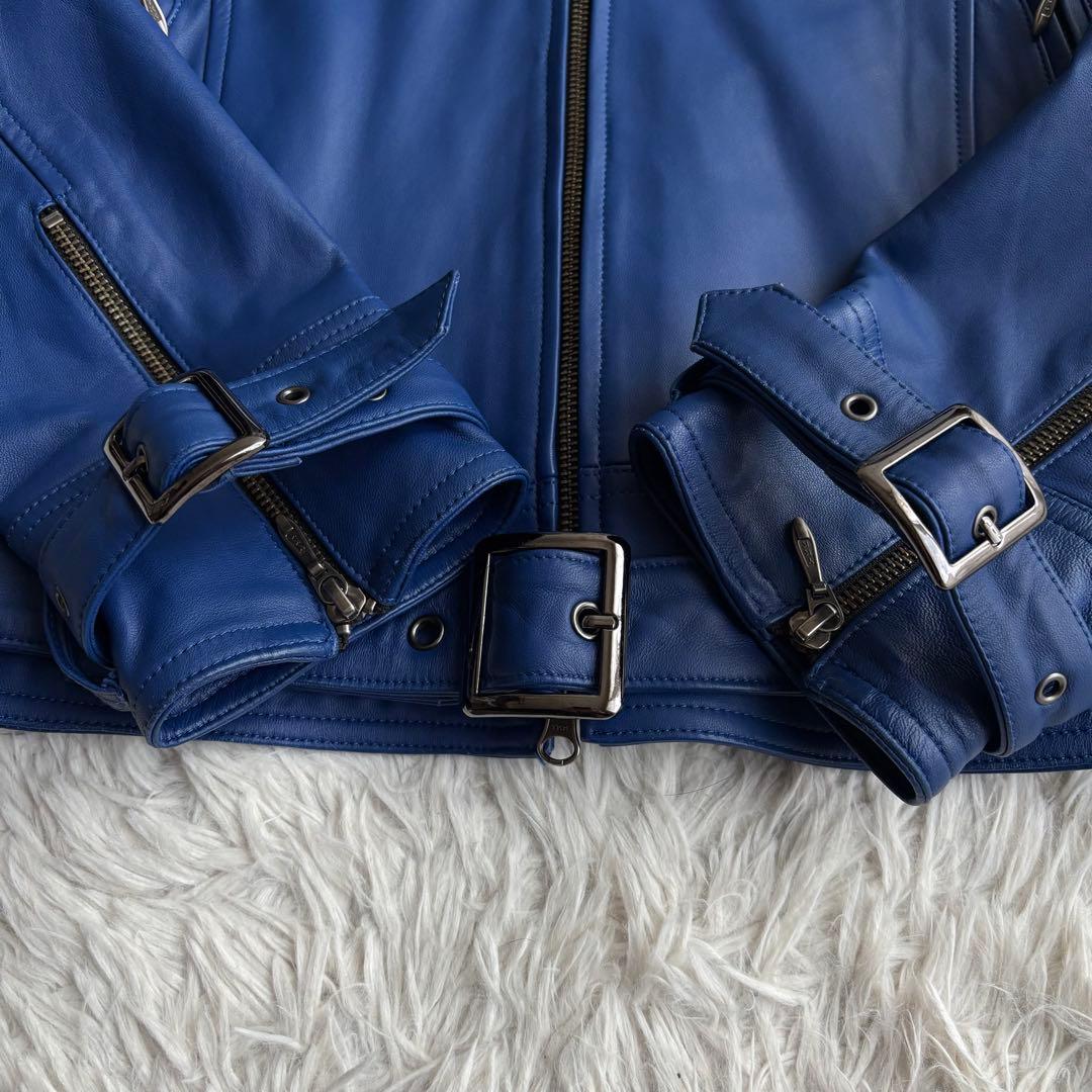 美品) SCHAFFEN シングル ライダースジャケット ラムレザー ベルト