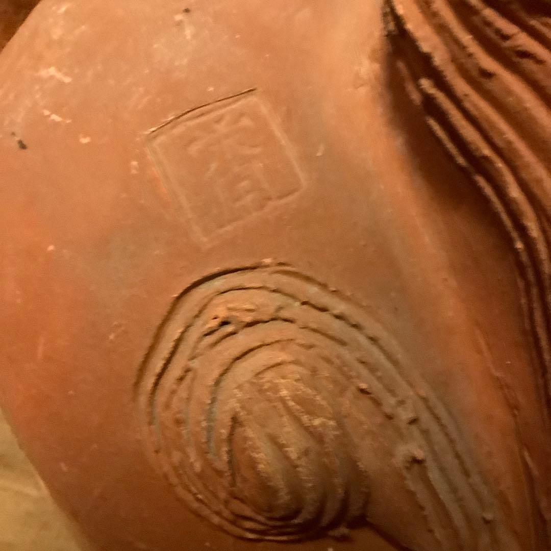 沖縄・名工「新垣榮用・壺屋焼シーサー」狛犬・榮用窯・荒焼・手ひねり