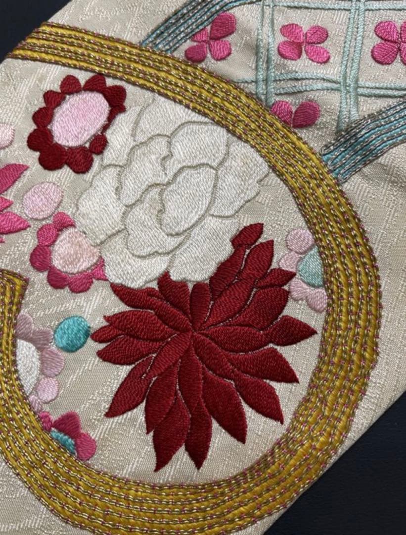 アンティーク 名古屋帯 菊模様 大正ロマン アンティーク名古屋帯