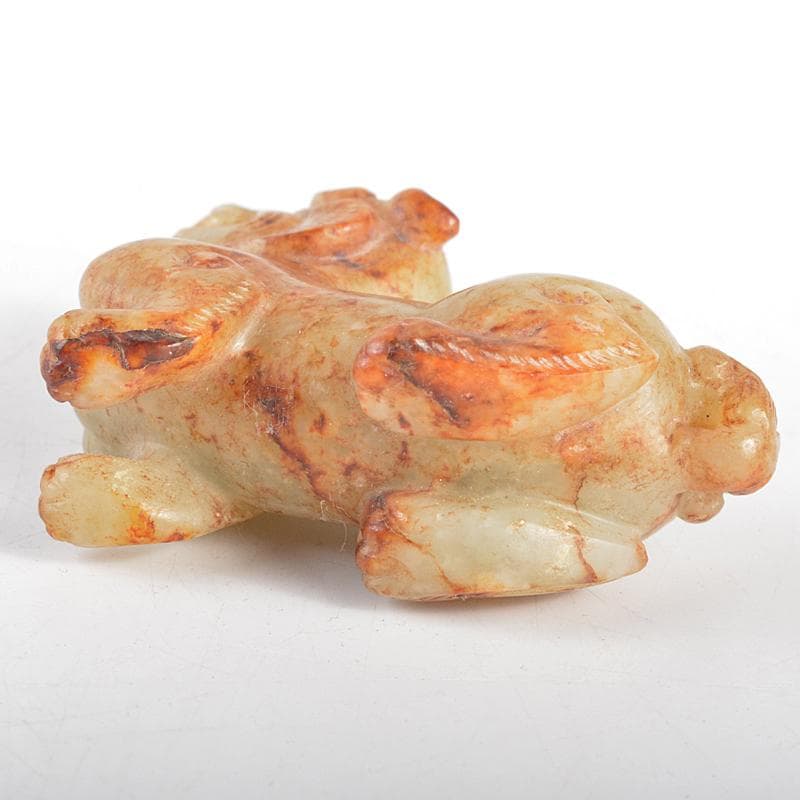 ⭐️完成品⭐️ 中国 玉石白玉彫刻 神獣 紙鎮 置物 C R5400 【1016556386】