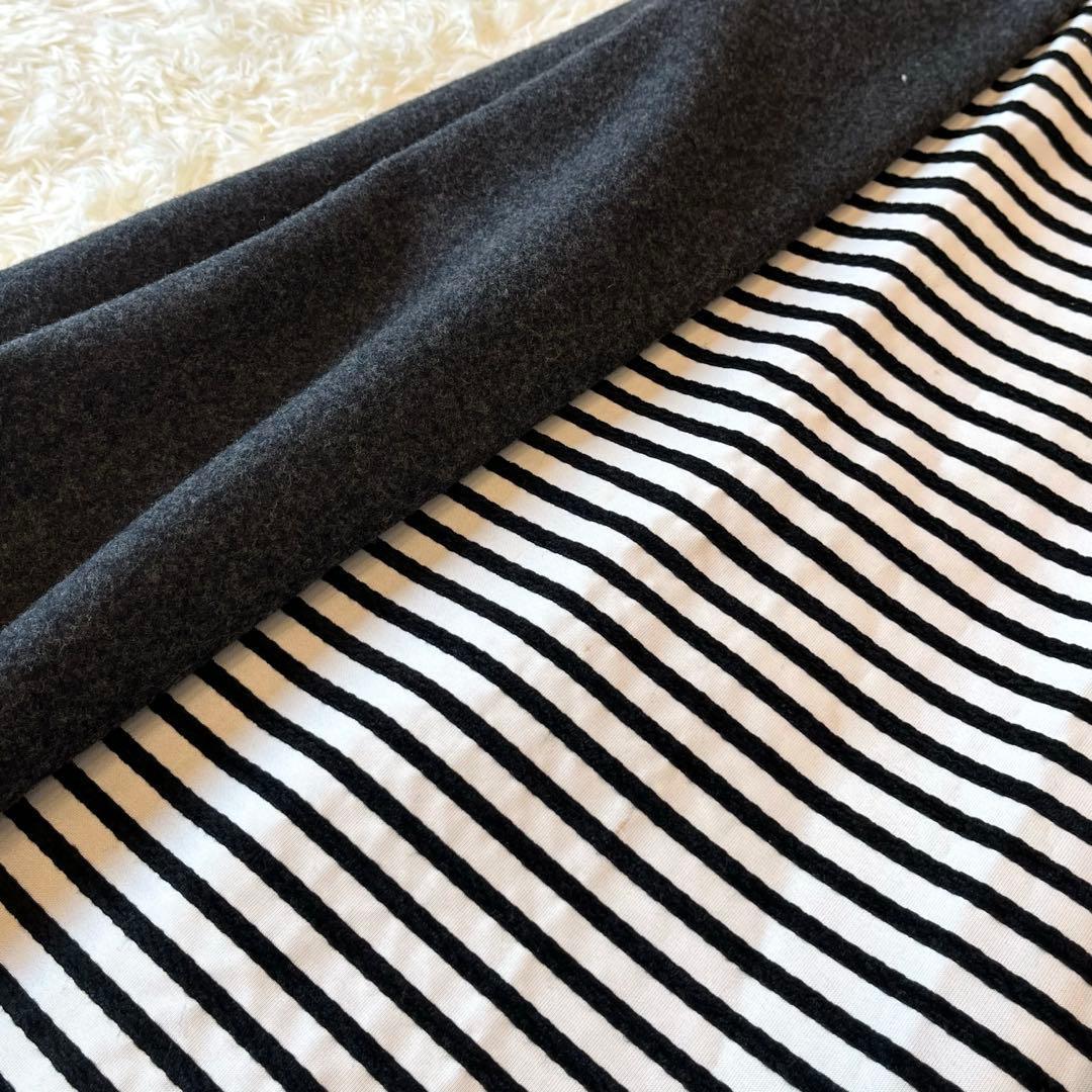 ボーダーズアットバルコニー メルトンスカート 36 ウール ボーダー