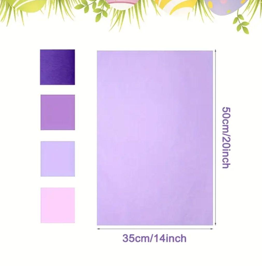 No.⑬ ラッピングペーパー 無地5色×各10枚 計50枚 むらさき系