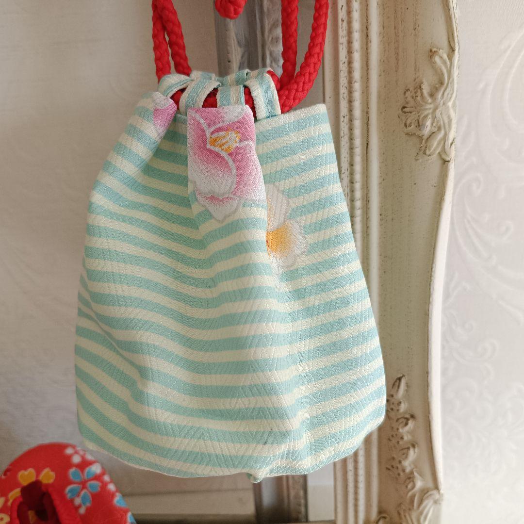 アンティークオレンジに花薬玉の着物と作り帯☆2歳から3歳