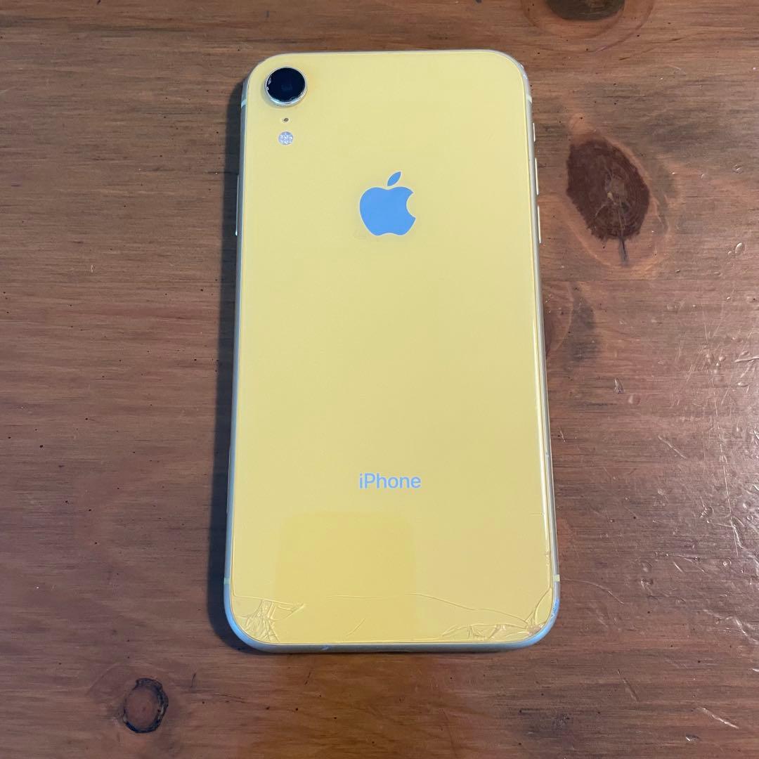 iPhone XR イエロー 画面・背面にひびあり 128GB Apple iPhone XR