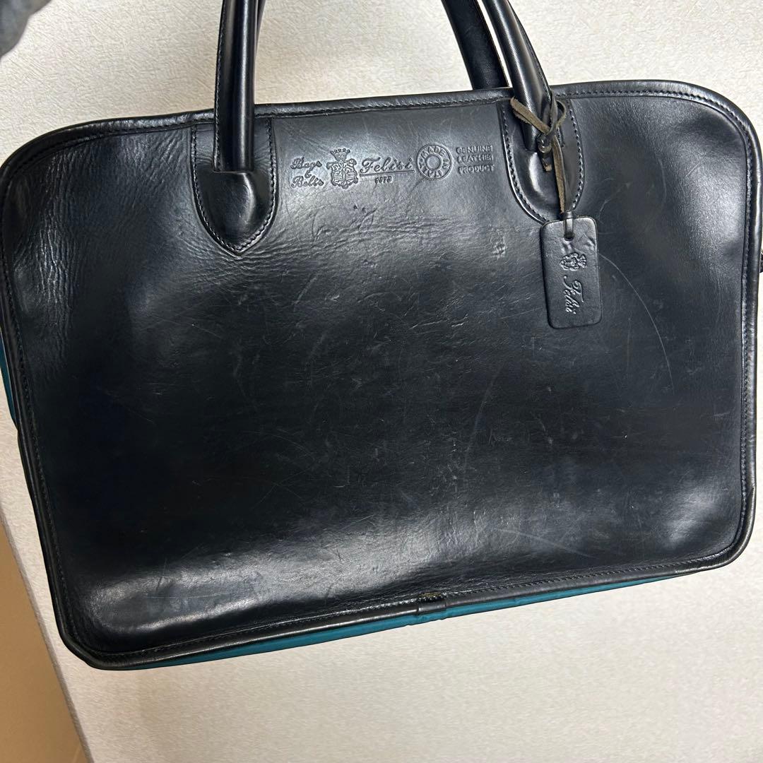 定価12.1万円　フェリージ　ビジネスバッグ　アコーディオン　レザー　三室　廃盤