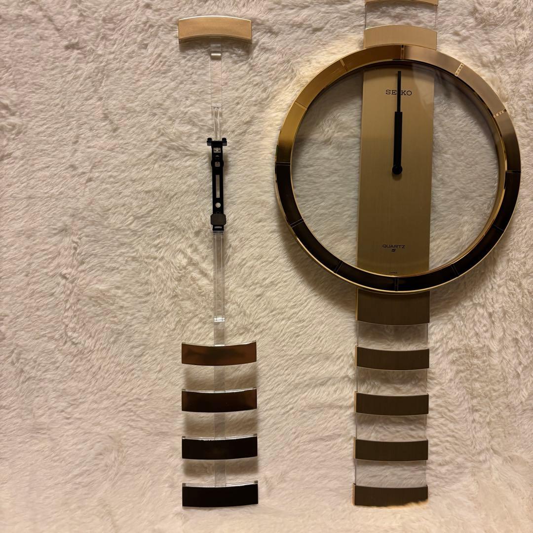 ◆美品◆SEIKO ゴールド掛時計 クォーツ振り子付きMade in Japan
