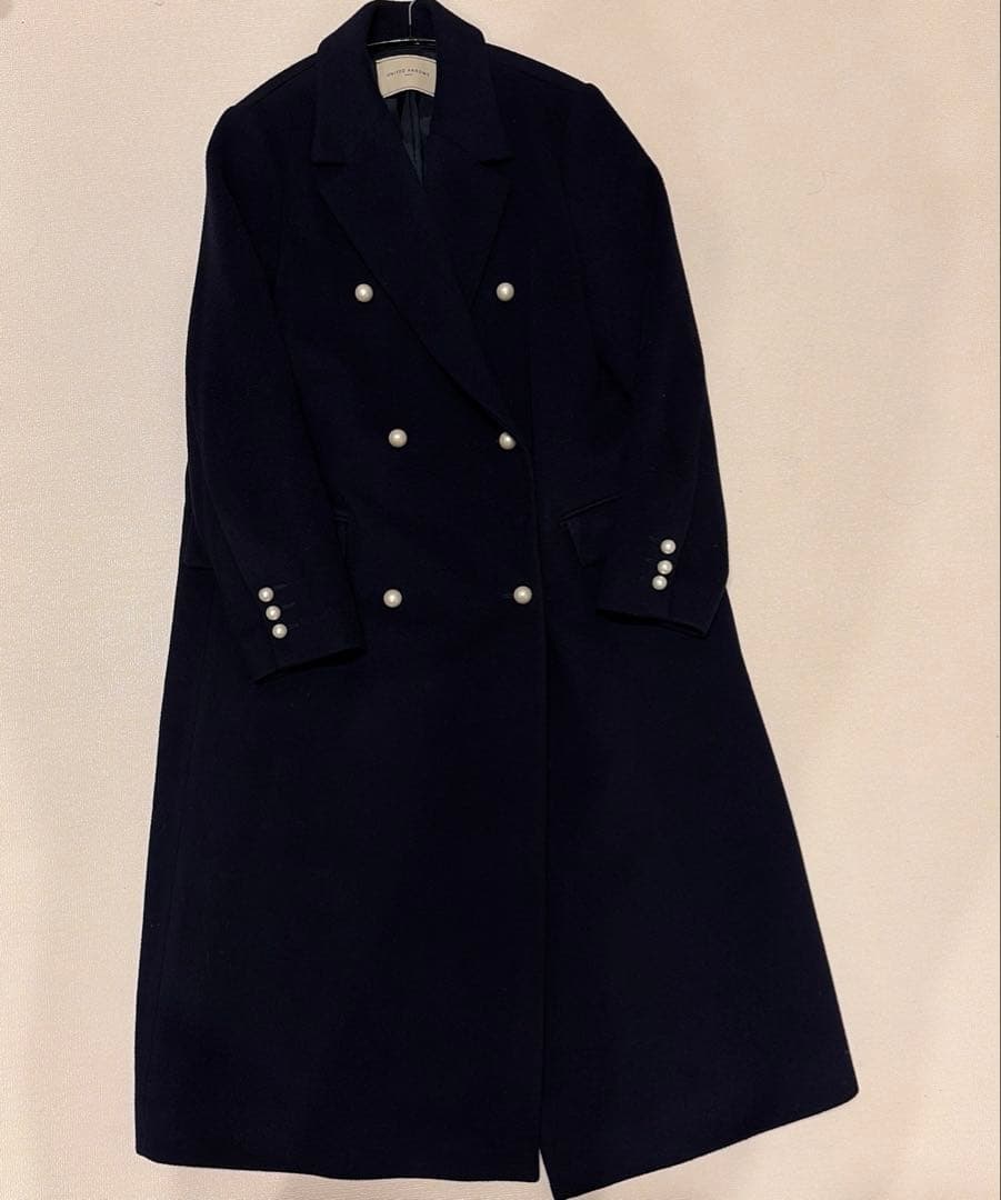 UNITED ARROWS パールモチーフボタンテーラードコート 36 紺