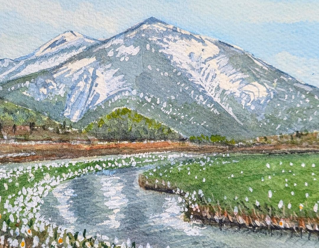 タモ 材フレーム 額縁入り《 尾瀬ヶ原より至仏山を望む 》