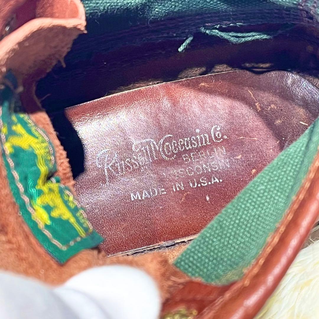 超希少！☆ラッセルモカシン　ショート サファリ 25㎝　本革　ブラウン×グリーン