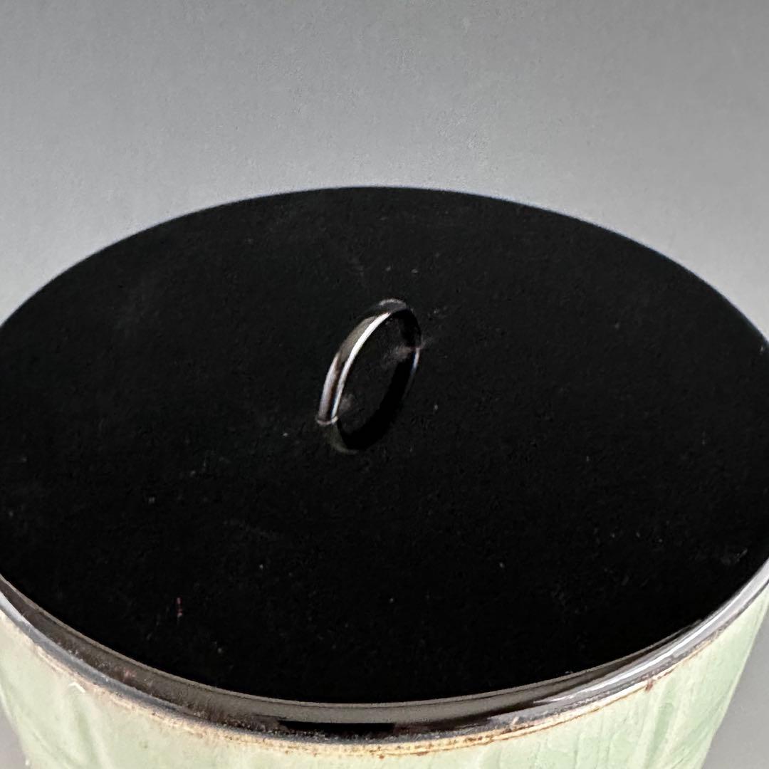 茶道具 青磁 竹彫 廣州窯 共箱 堀内宗完宗匠書付 表千家 茶会