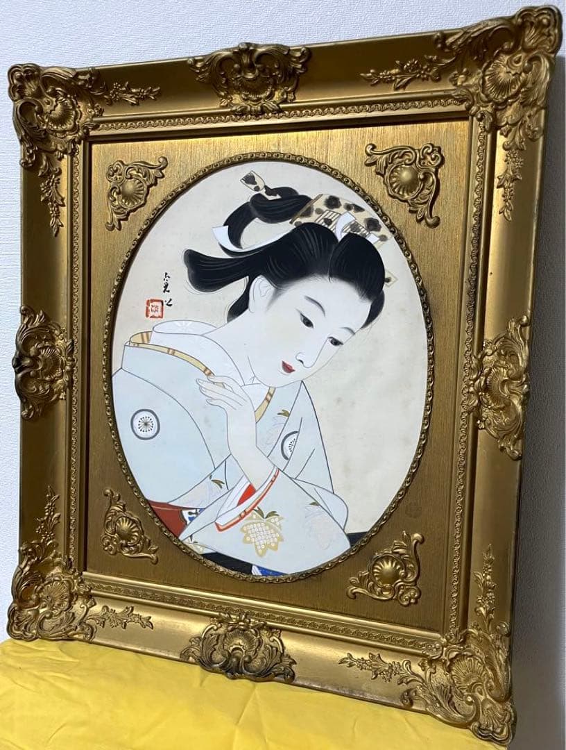 中村貞以 日本画 原画 約F8 絹本 貴重 真作保証 1点もの