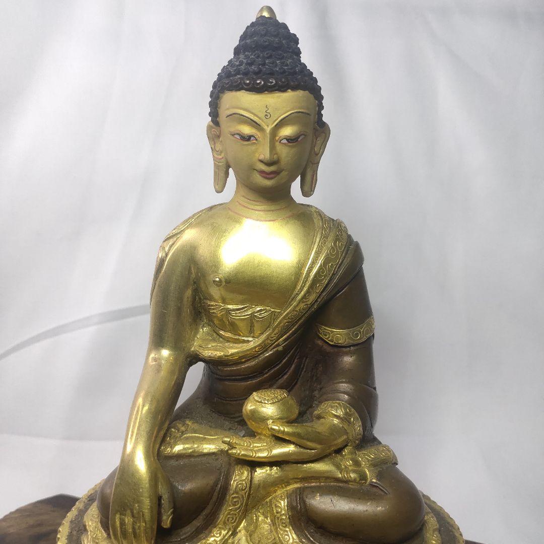 阿弥陀如来坐像 チベット密教 手作り鎚起銅器 骨董 仏教美術品