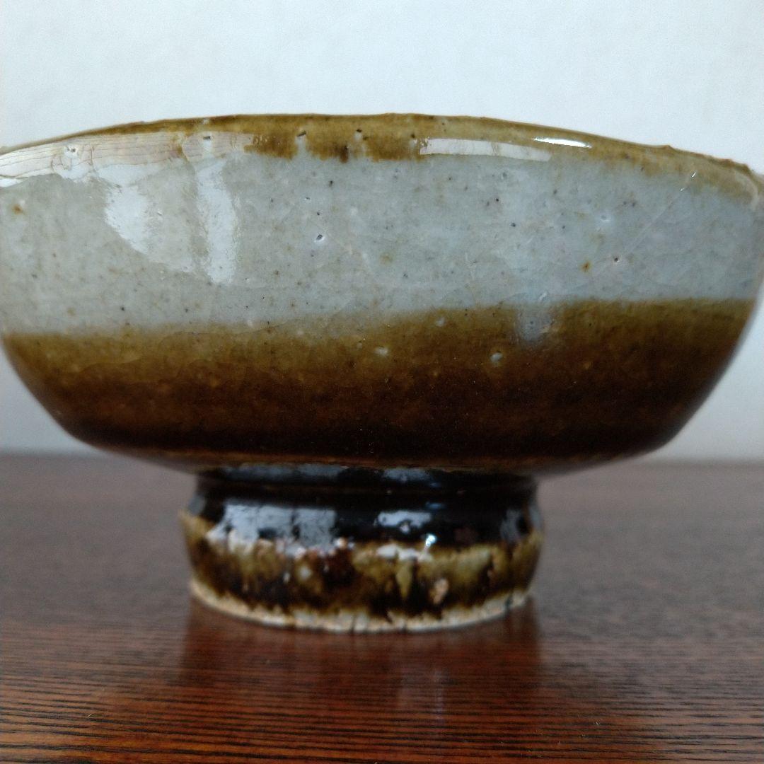 河井寛次郎　飴釉碗　河井つね識箱
