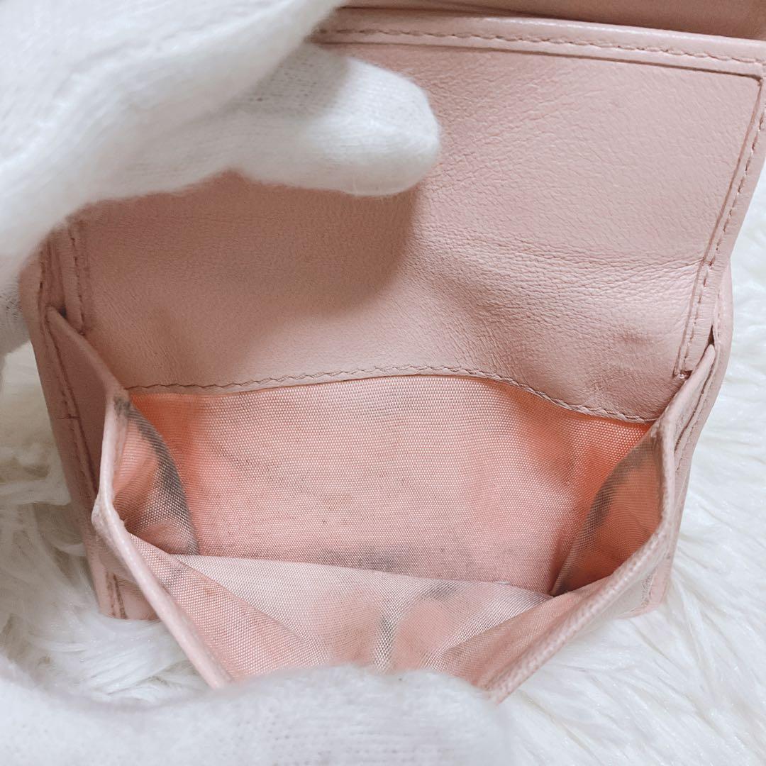 ♡美品♡ミュウミュウ マテラッセ 二つ折り財布 コンパクト ピンク レザー ミニ