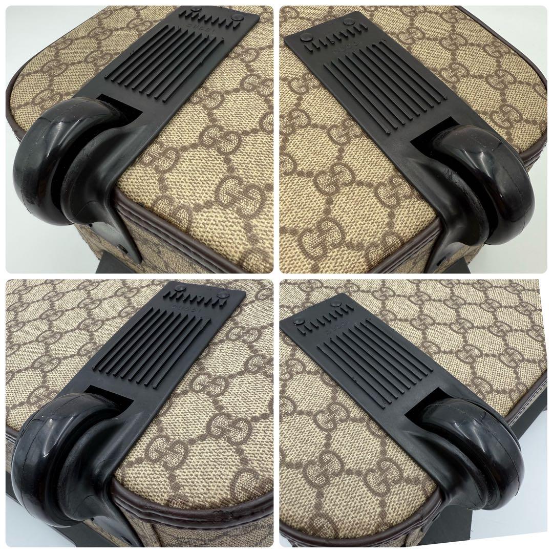 高級 美品 グッチGG シェリーライン PVC キャリーケース キャリー