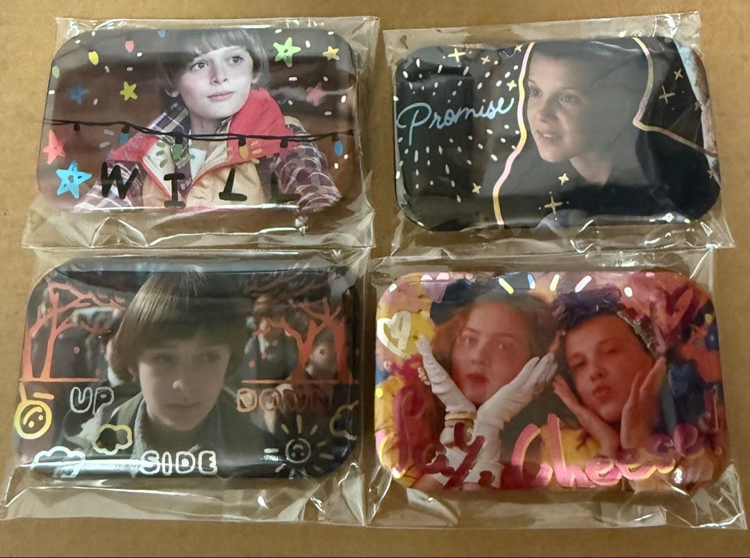 ストレンジャーシングス スクエア缶バッジ コレクション コンプセット