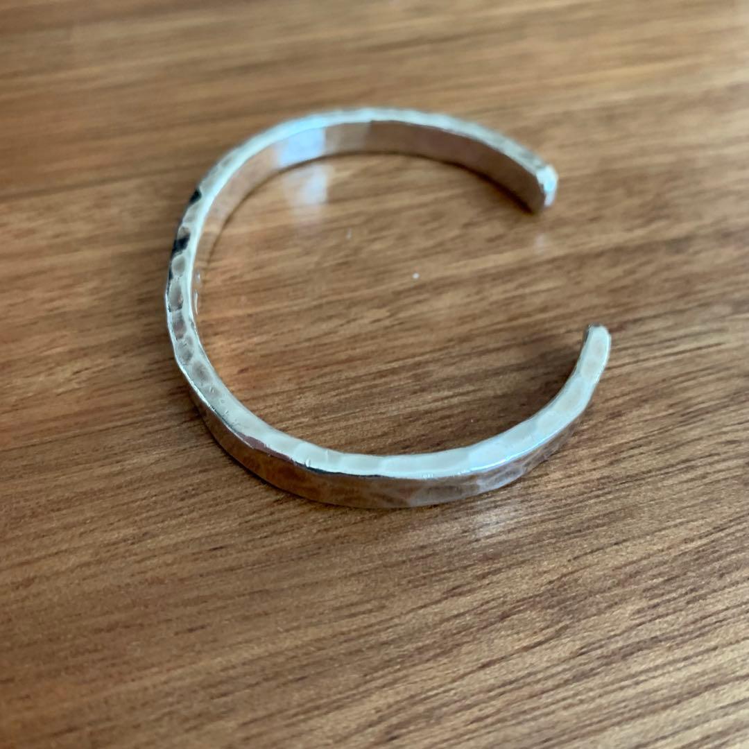 美品　市松　ベルーリア　5mmバングル　シルバー980 刻印なし