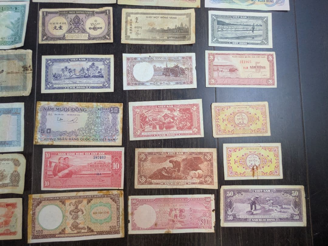 希少36種類 ベトナムの旧紙幣とフランス領インドシナ旧紙幣 コレクション