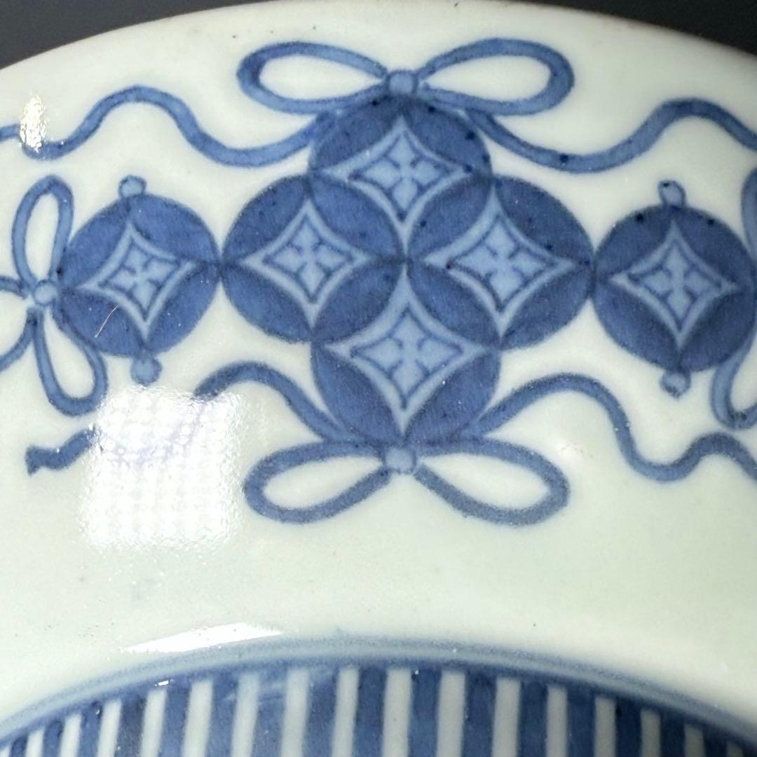 後期 色鍋島 椿文高台皿 櫛歯文高台 七宝結び文 桐箱