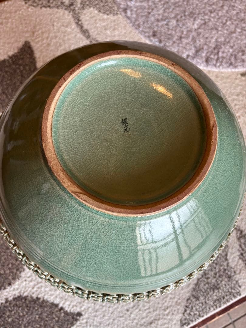 高麗青磁　花瓶　置き飾りアンティーク