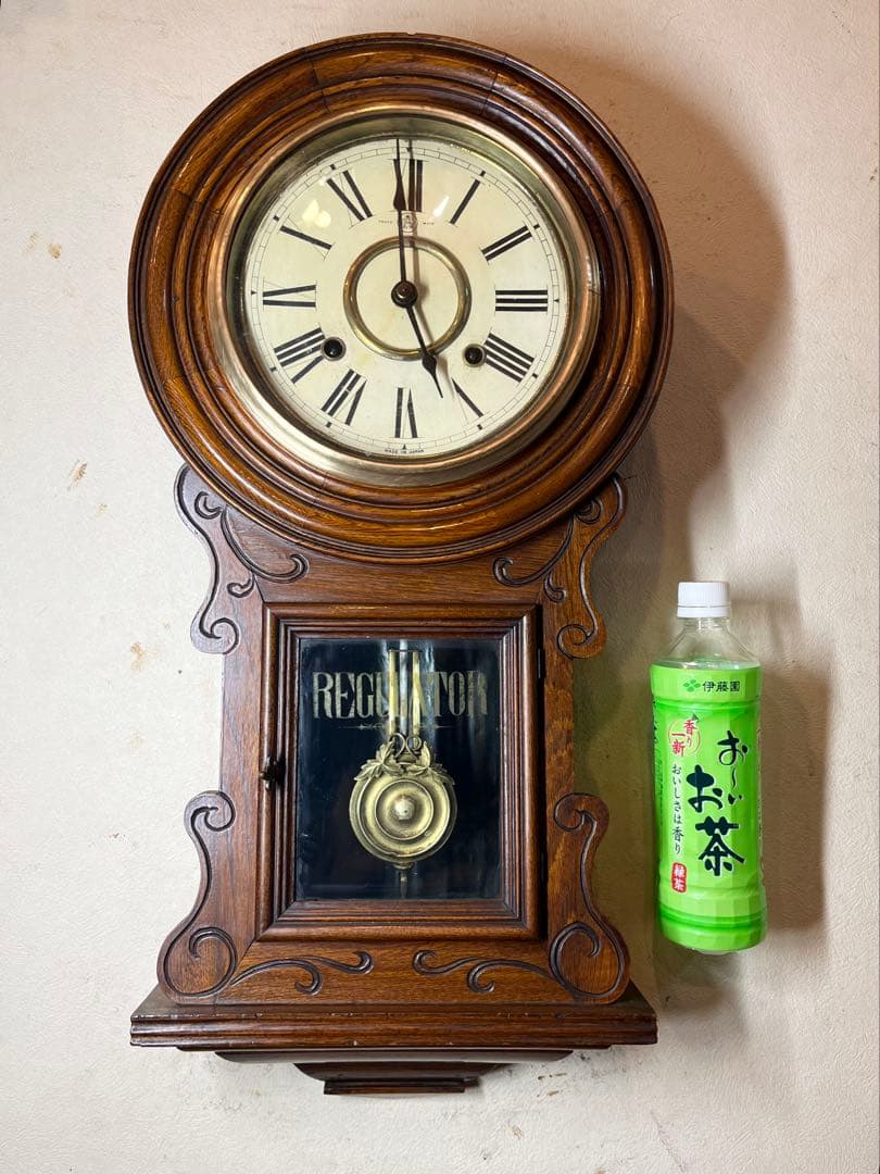 愛知時計　ユニーク型　柱時計　古時計　振り子　レトロ　ゼンマイ　精工舎　ボンボン
