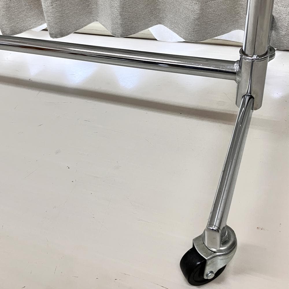 2772-シルバー 期間限定お値下げ 重量用2段ハンガーラック シルバー