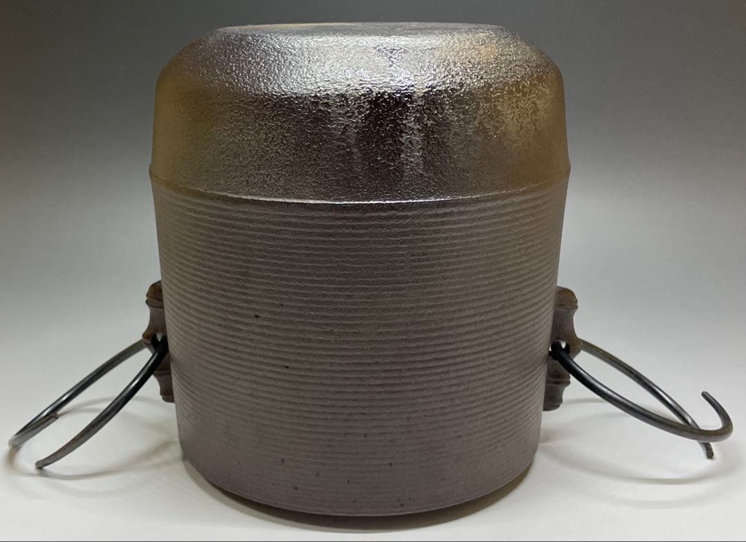 人間国宝 高橋敬典 筒糸目釜 釜釻 共箱 作歴書 W487