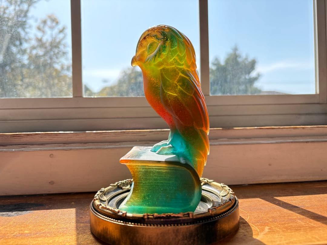 梟 ふくろう ドームフランス daum バカラ 置物 アンティーク