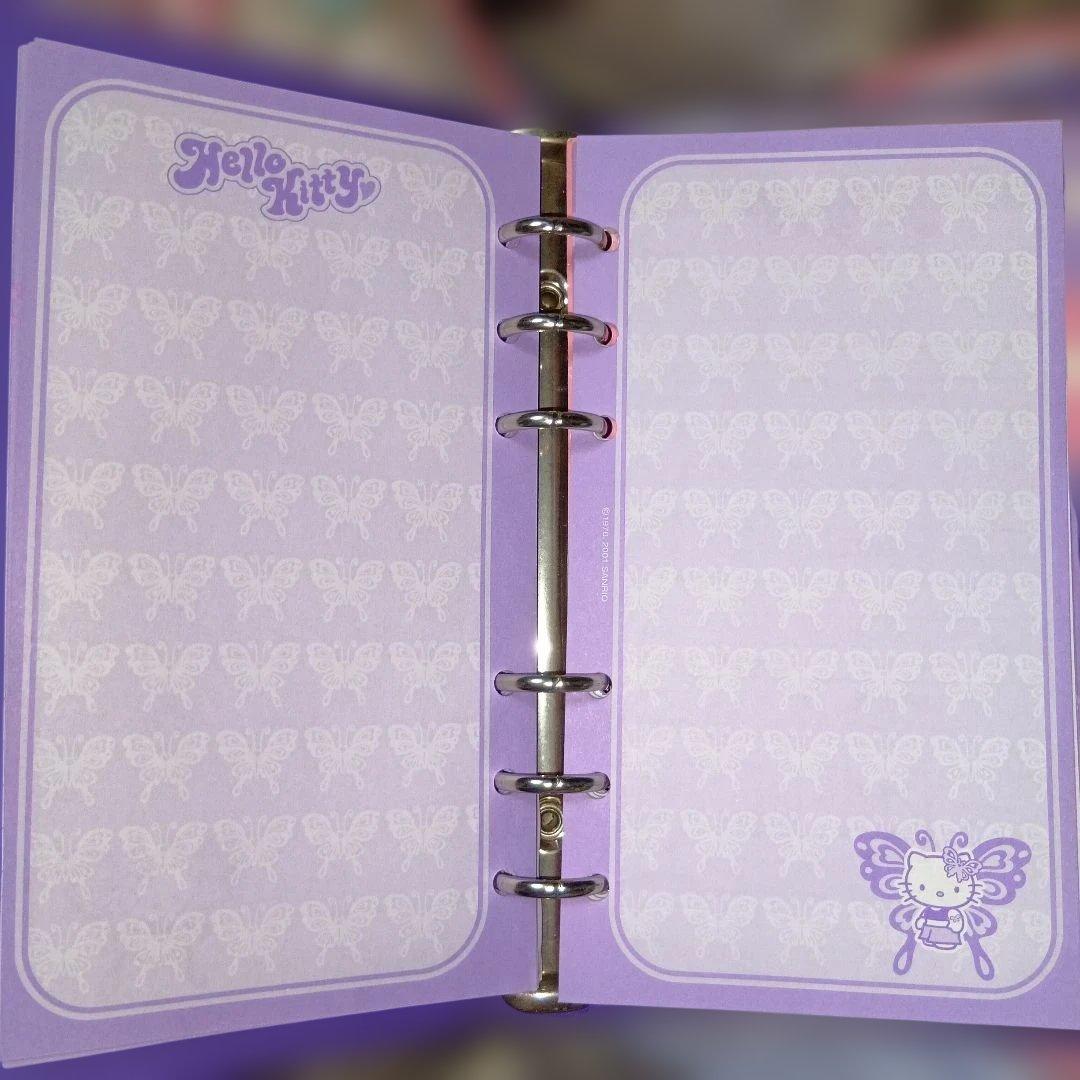 ハローキティ海外限定パープルバタフライ バインダー2001年6穴激