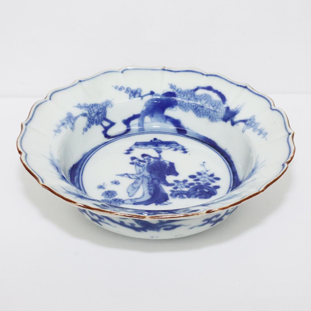 藍模様 輪花膾 古伊万里 角福 5客 賢人図 中皿 - メルカリ