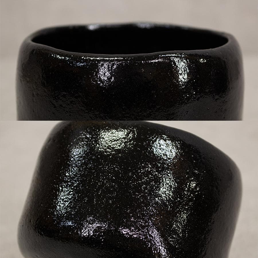 三代 佐々木昭楽 覚入写し 黒楽茶碗 共箱 共布 栞付 茶道具