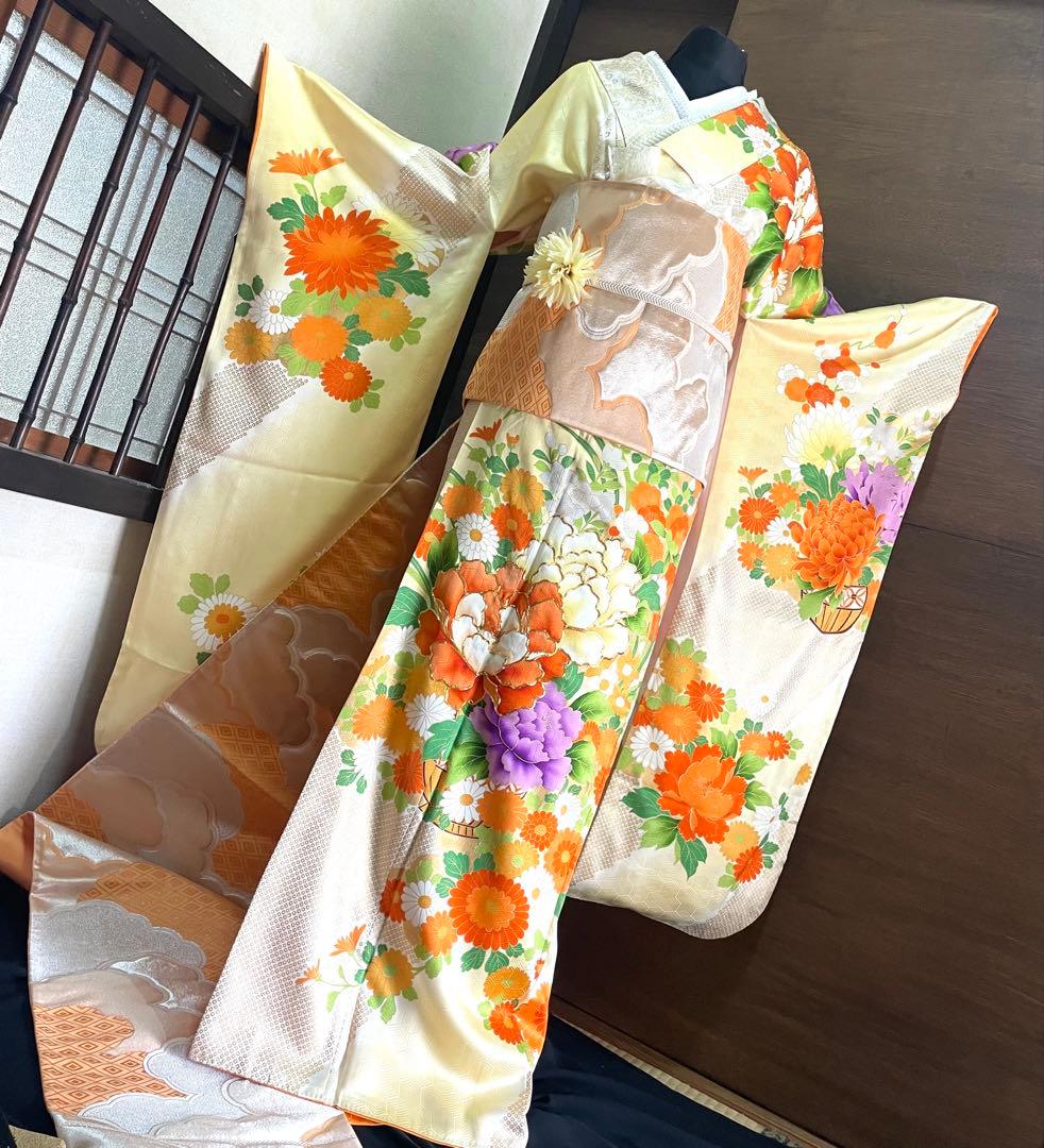 振袖フルセット6サイズM金駒刺繍正絹