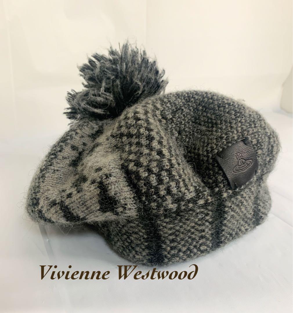 Vivienne Westwood ニット帽 ポンポン付き 革タグニットキャップ