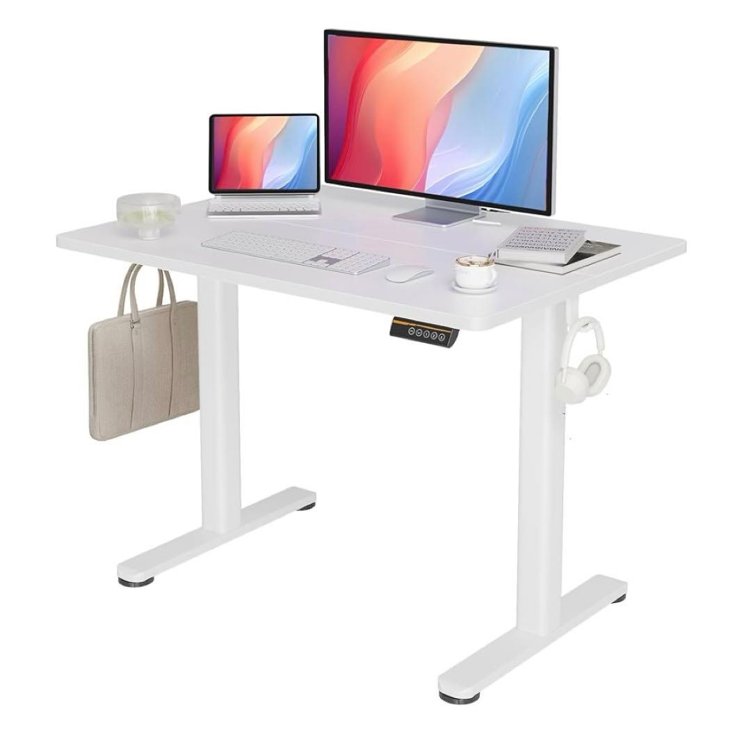 【値下げ中】【新品未開封】昇降式デスク　幅100cm*奥行き60cm ホワイト Amazon | Claiks 昇降デスク 電動 スタンディングデスク 昇降式