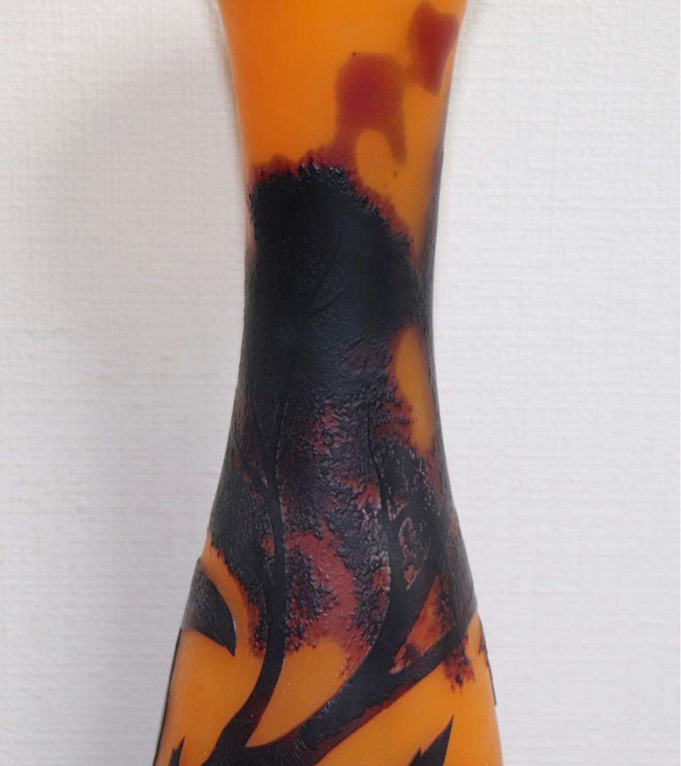 ガレガラス カワセミ紋瓶 送料込み0623